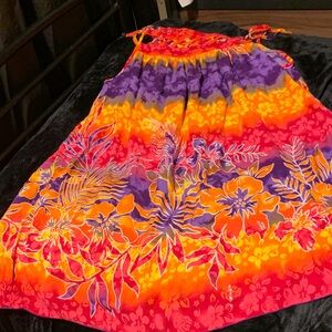 #500 “Aloha Fashion” Vibrant Floral Maxi Dress